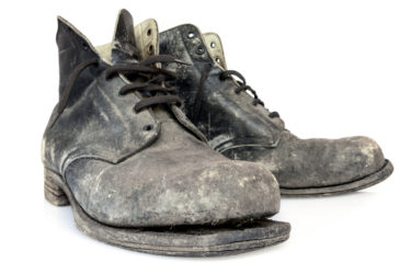 Old Boots, isolated on white background.